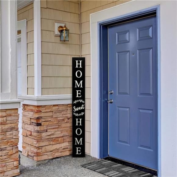 Tall Outdoor Welcome Sign For Front Door, 2 Sided 5 ft Black Welcome Sign - Picture 6 of 7